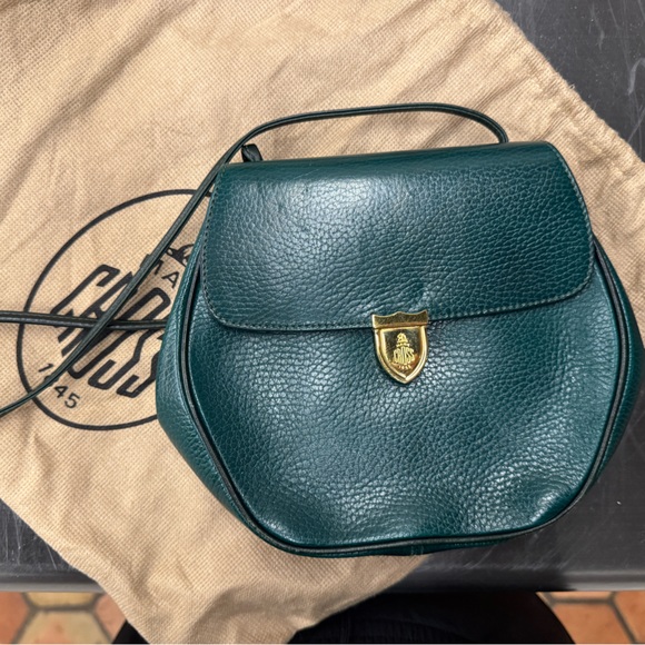 Vintage pristine condition Mark Cross leather purse green with black leather - Picture 6 of 7